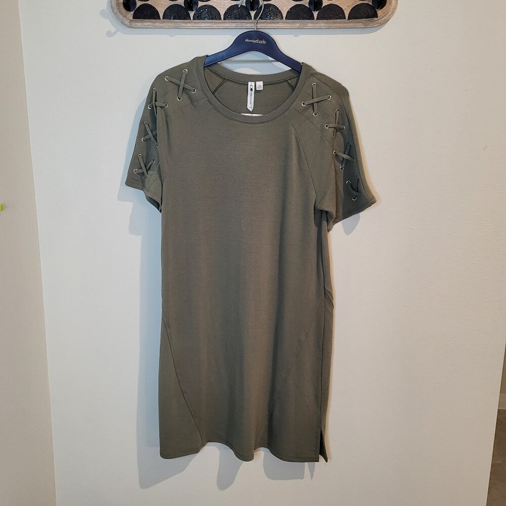 Cable and Gauge Pale Olive Dress- Medium